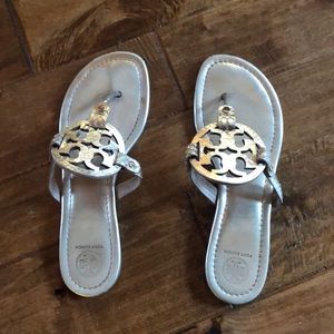 Authentic Gold “miller” Tory Burch flip flops